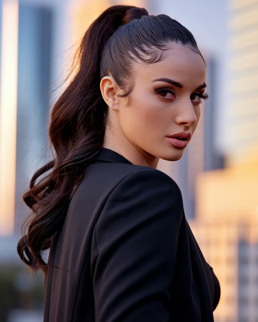 summer hairstyles long hair High Ponytail with Loose Waves