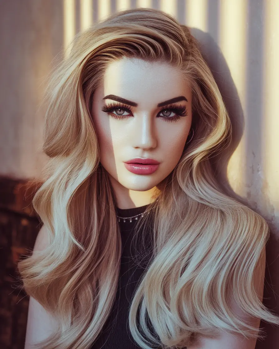 summer hairstyles long hair Glam Hollywood Waves