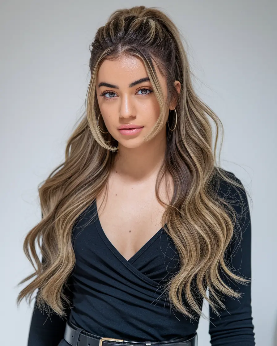 summer hairstyles long hair Half-Up, Half-Down Bombshell Waves
