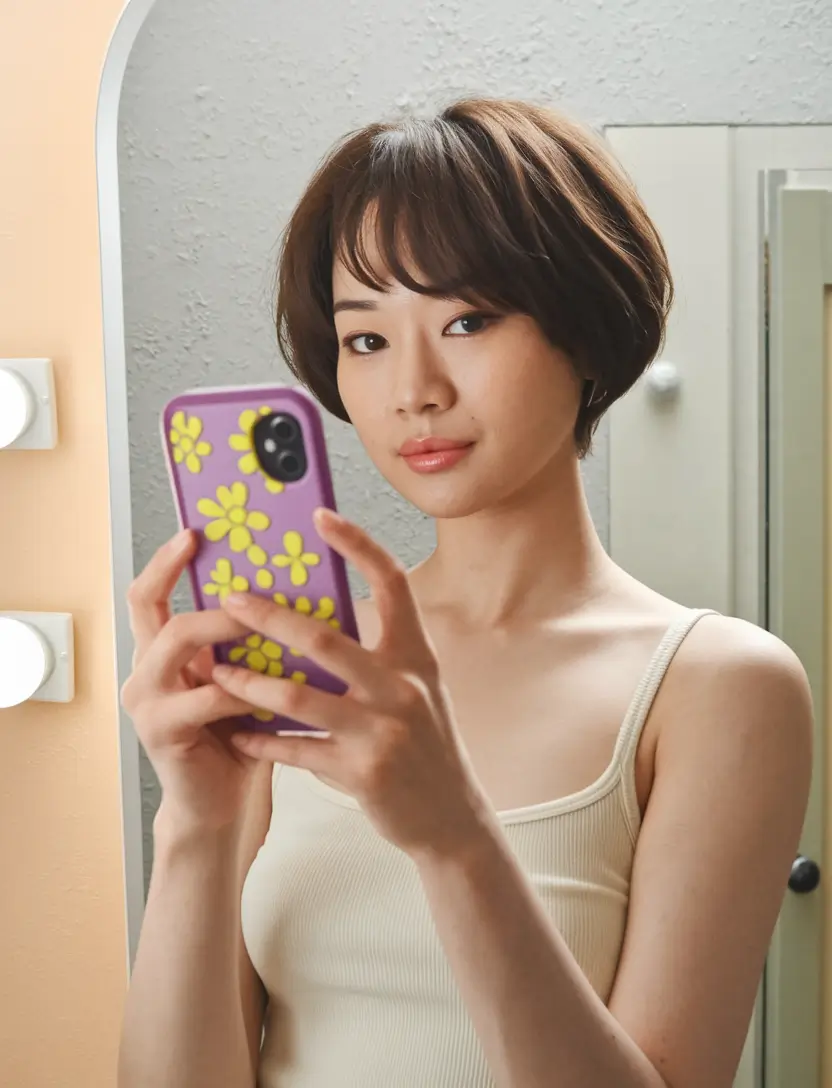 Best Short Haircuts Summer 2025 Soft Layered Bob with Curtain Bangs