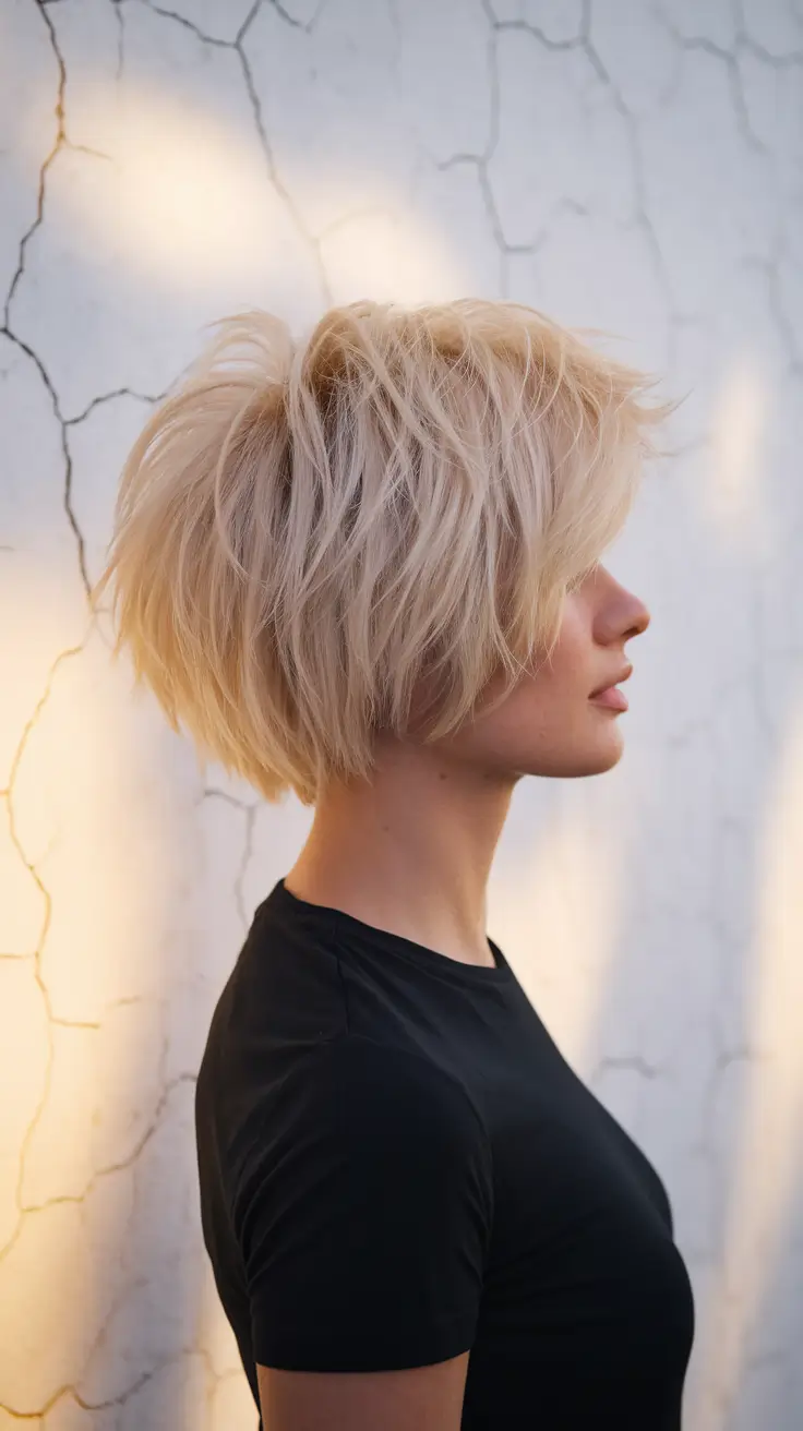 Best Short Haircuts Summer 2025 Textured Blonde Pixie Bob