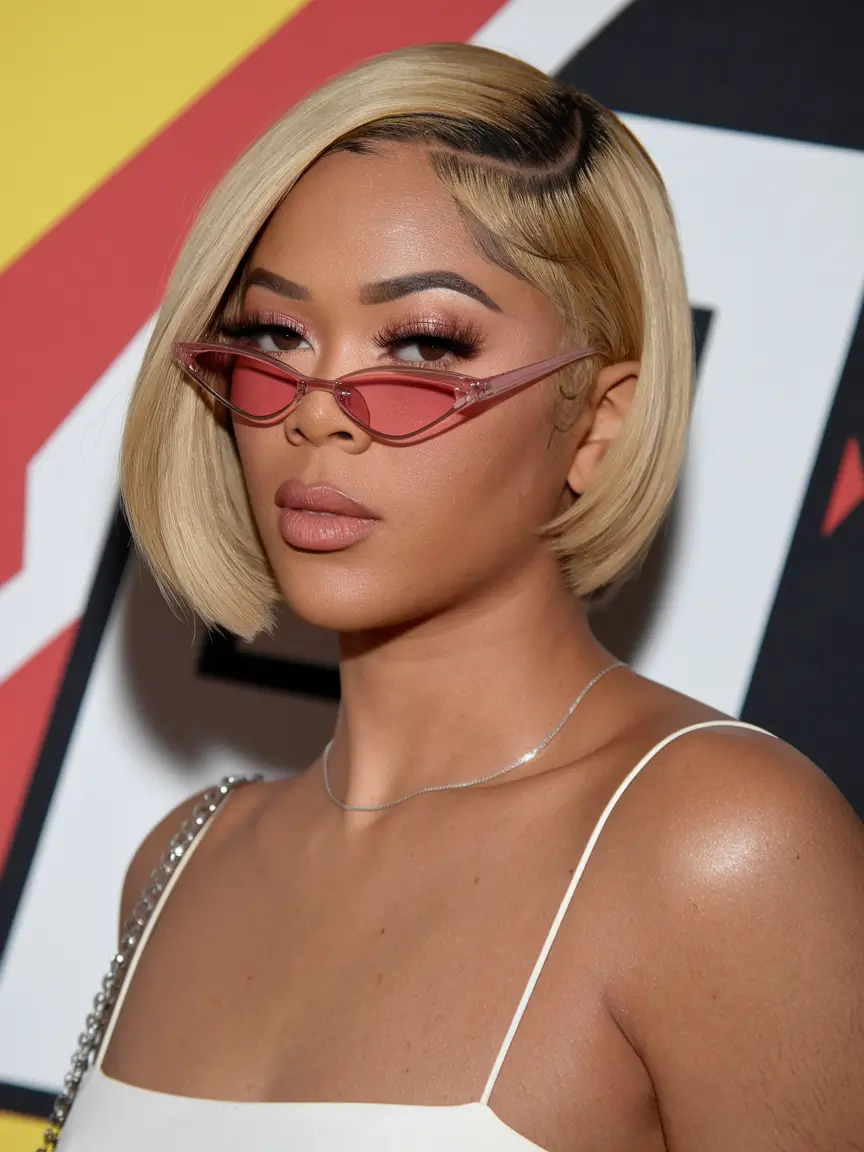 summer bob hairstyles side parted luxe bob with precision edges