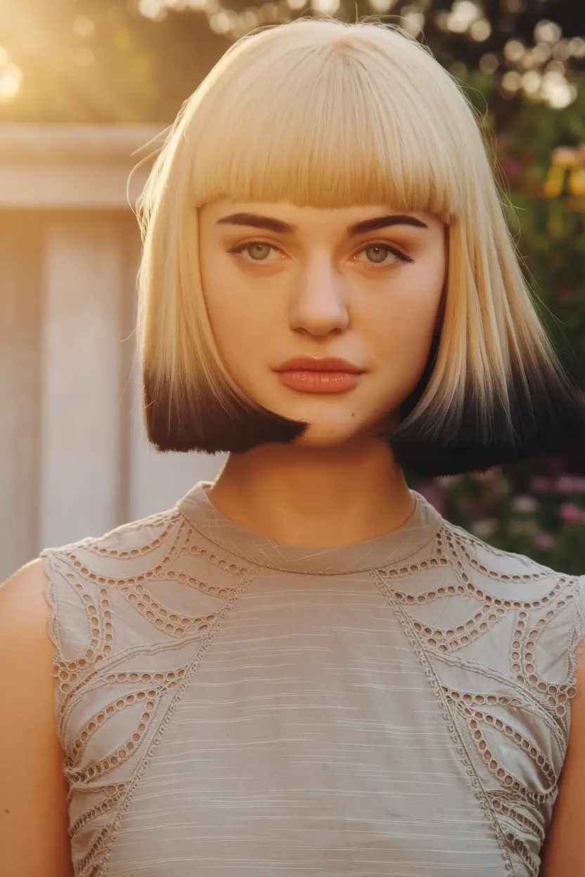 summer bob hairstyles two tone power bob with vintage edge