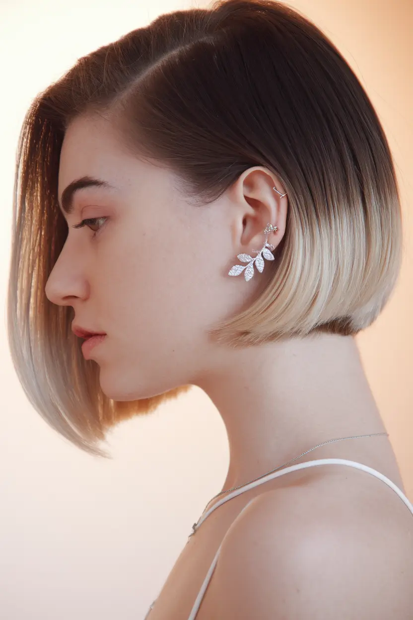 summer bob hairstyles ombre undercut bob with artistic gradient