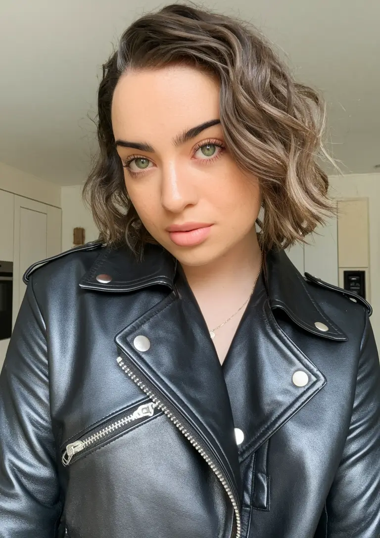 summer bob hairstyles textured brunette wavy bob