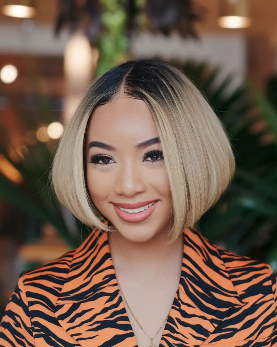 summer bob hairstyles sun kissed sleek bob for bold blonde contrast
