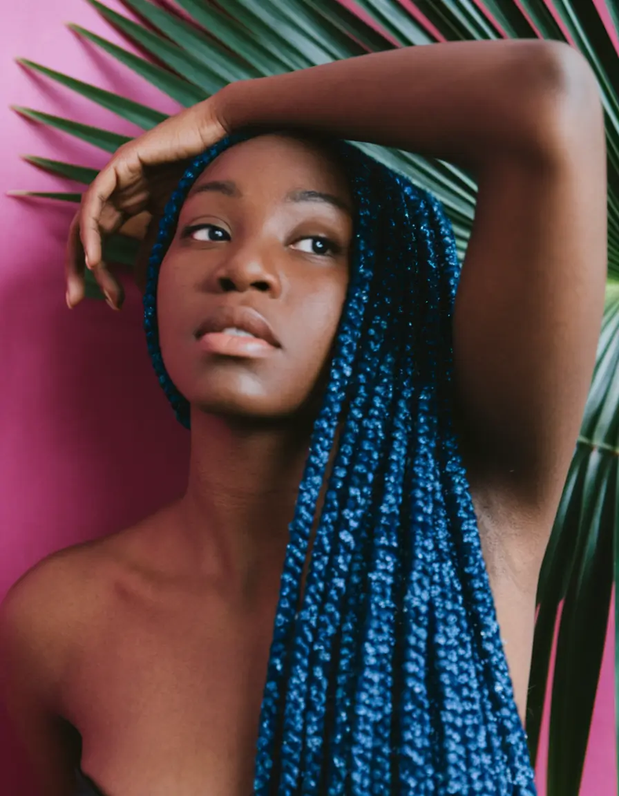 summer braid ideas black women+Deep Blue Jumbo Braids