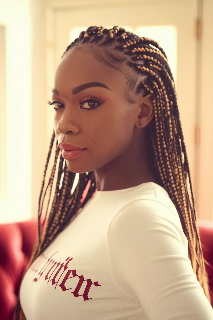 summer braid colors for black women+Sun-Kissed Honey Blonde Braids
