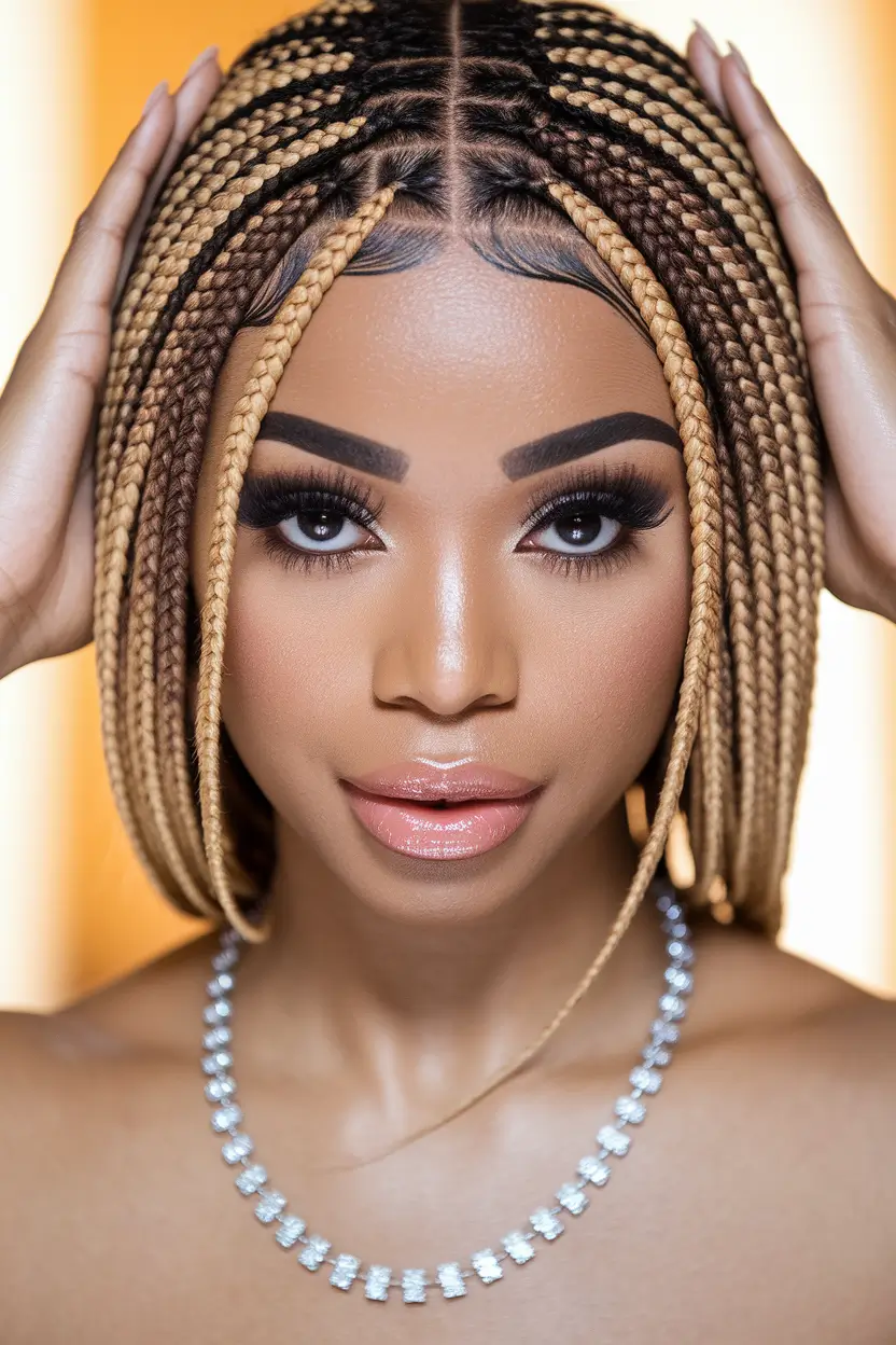 summer braid colors for black women+Blonde Bob Braids