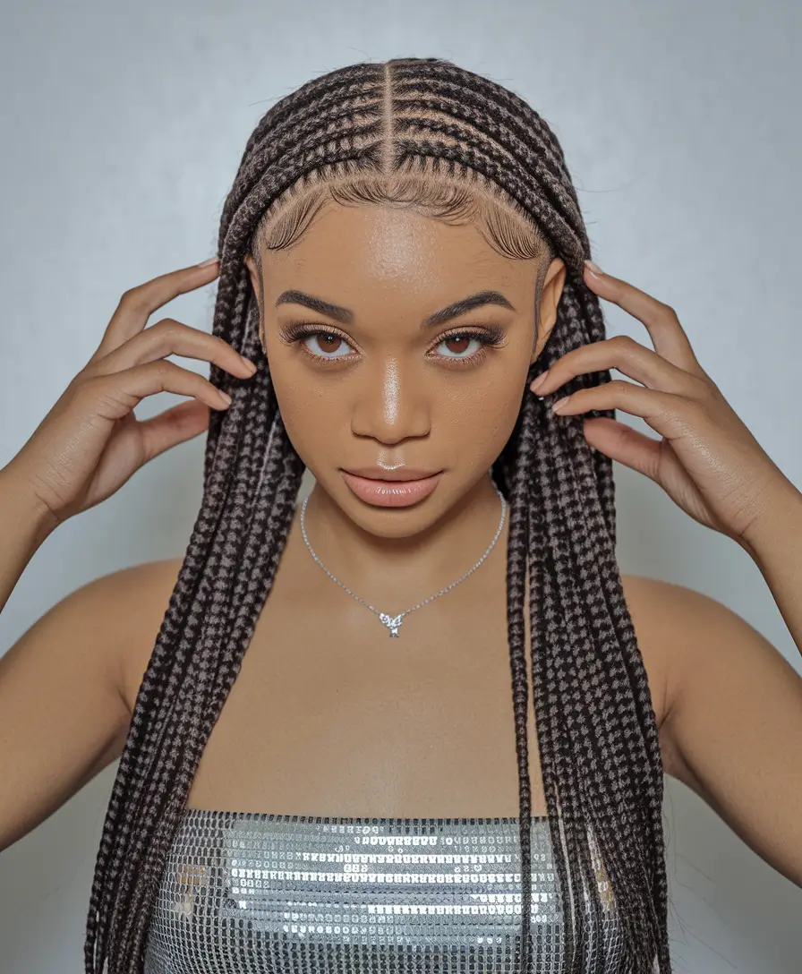 braid inspo for black women summer+Sleek Cornrows with Butterfly Clips