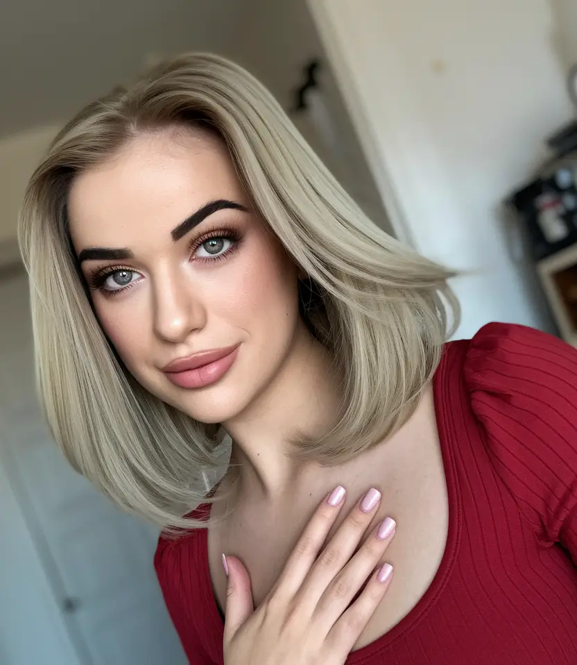 easy summer hairstyles 2025 Sleek Blonde Lob with Soft Ends