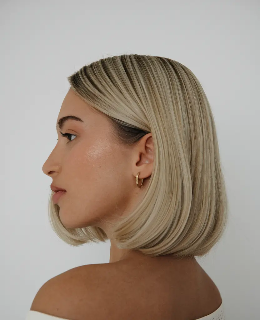 easy summer hairstyles 2025 Blunt Bob with Glossy Finish
