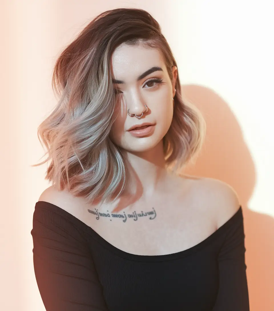 haircuts with bang - summer ideas 2025 Textured Bob with Side-Swept Bangs