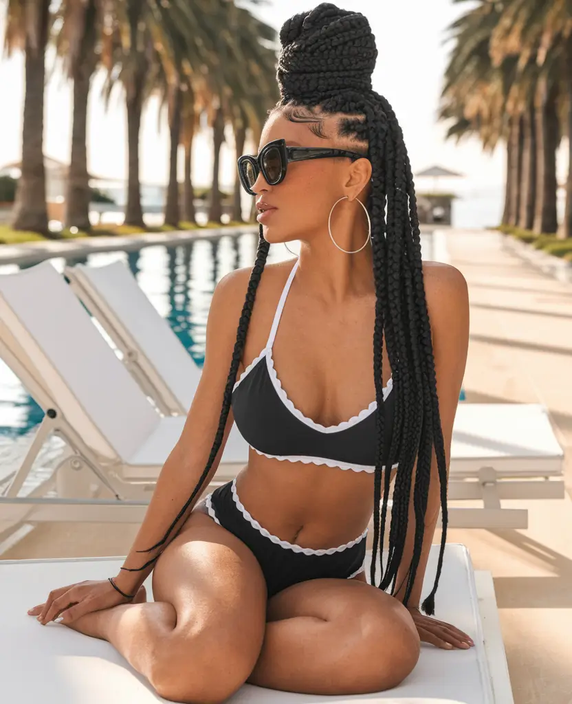 summer hairstyles for black women swimming Top Knot Braided Crown for Black Hair