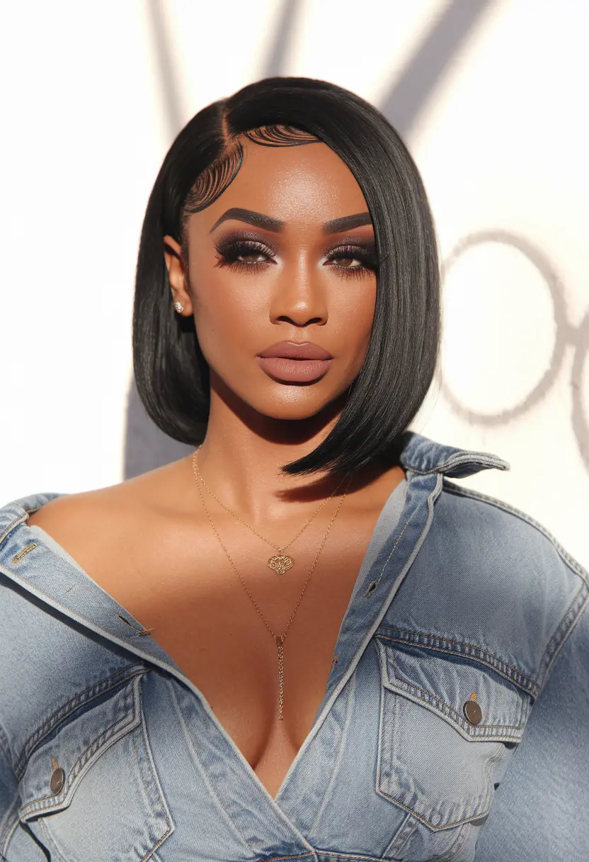 black women summer hairstyles short bobs Sharp Angled Bob With Laid Edges