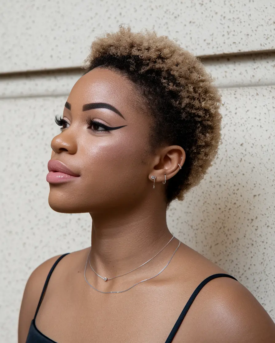 black women summer hairstyles 2025+Two-Toned Perfection: Blonde Fade for Texture Lovers
