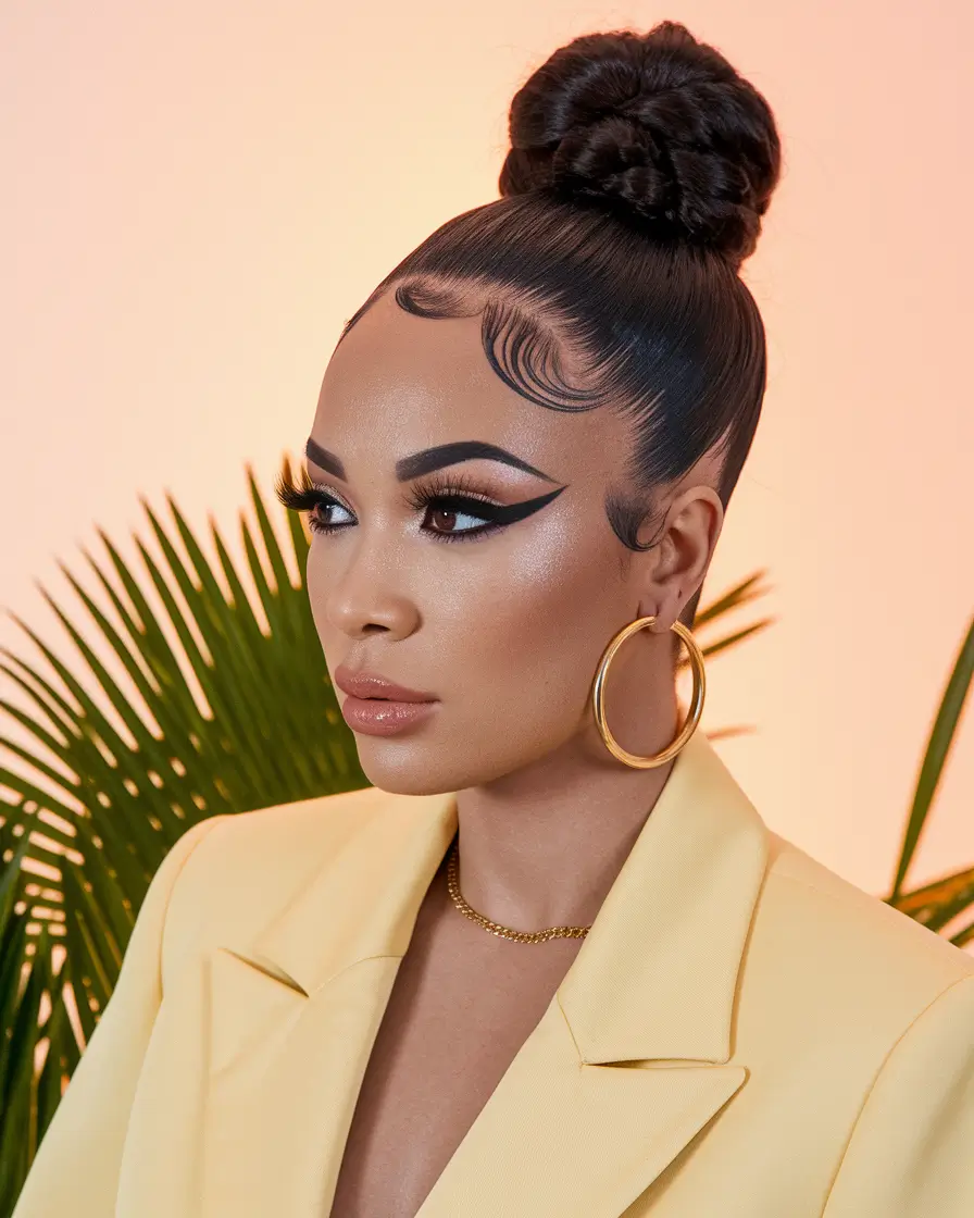 Short & Chic: Summer Hairstyles - Slicked Braided Bun