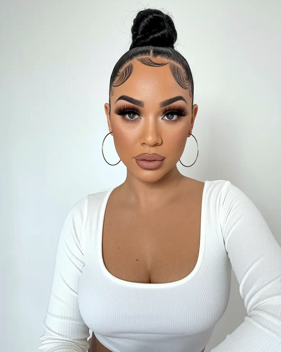 Short & Chic: Summer Hairstyles - Slick High Bun with Baby Hairs