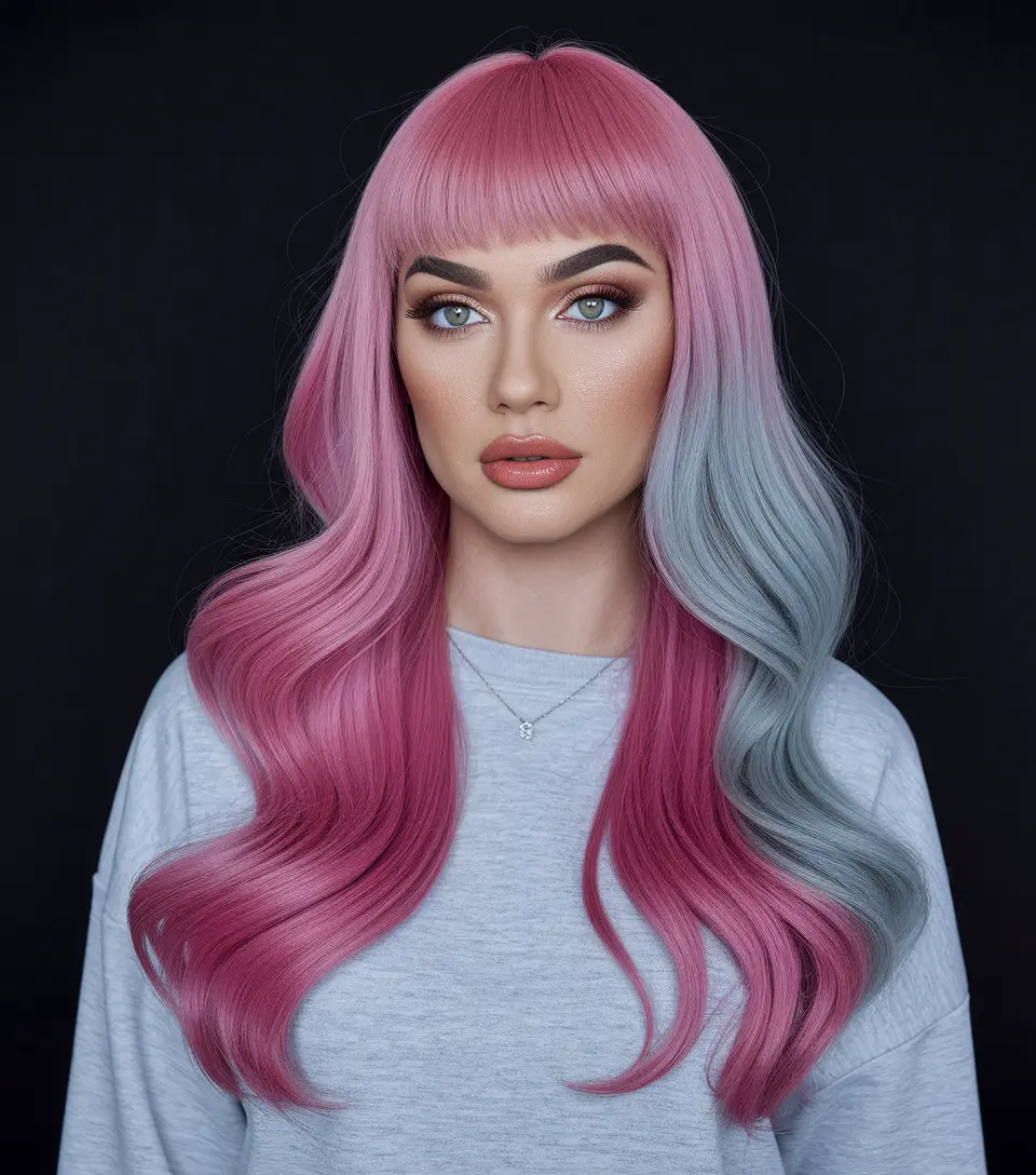 Short & Chic: Summer Hairstyles - Pink and Grey Ombre