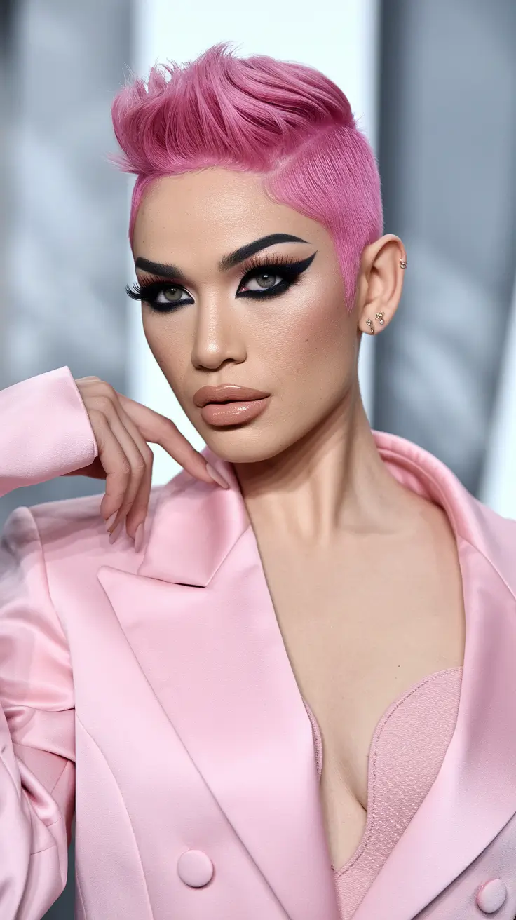 Short Summer Haircut 2025: Chic Styles - Cotton Candy Hawk with Drama Lift