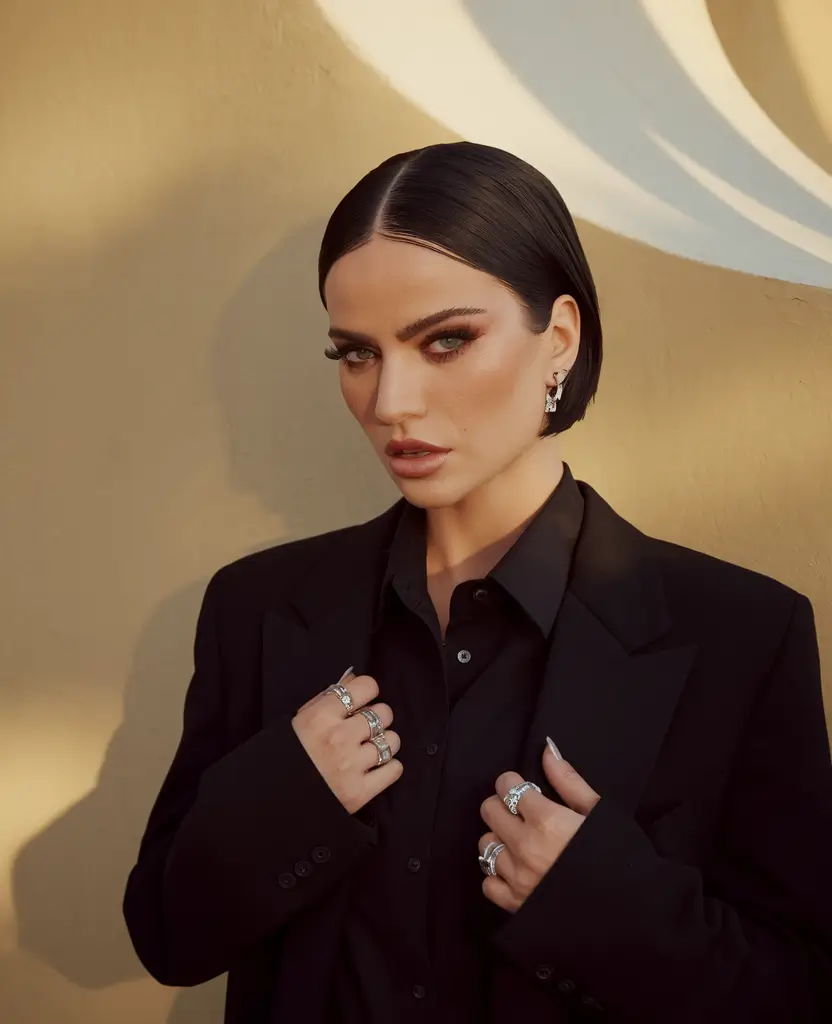 Short Summer Haircut 2025: Chic Styles - Chic Noir Bob with Sleek Perfection