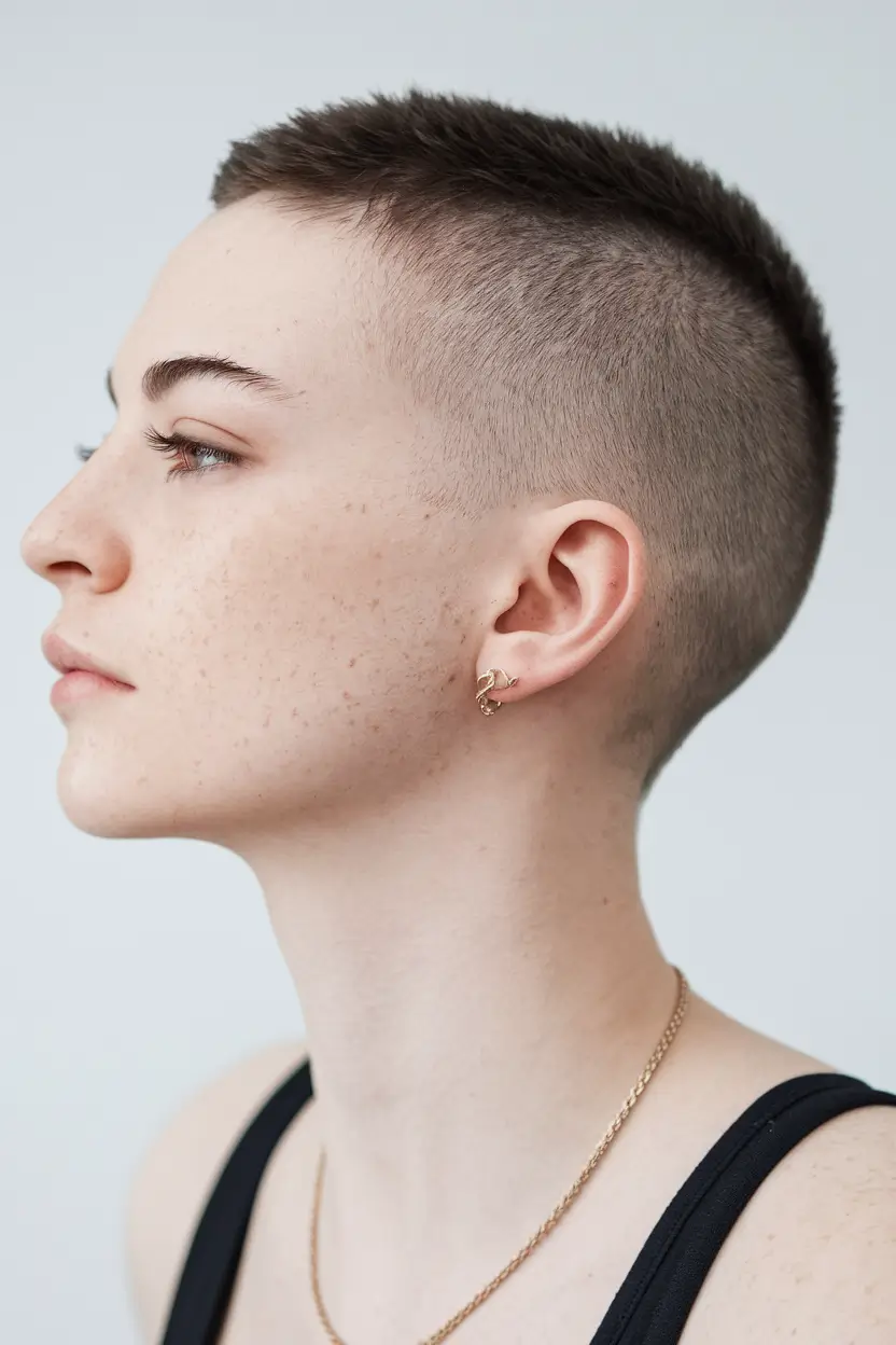 Short Summer Haircut 2025: Chic Styles - Androgynous Fade with Quiet Boldness
