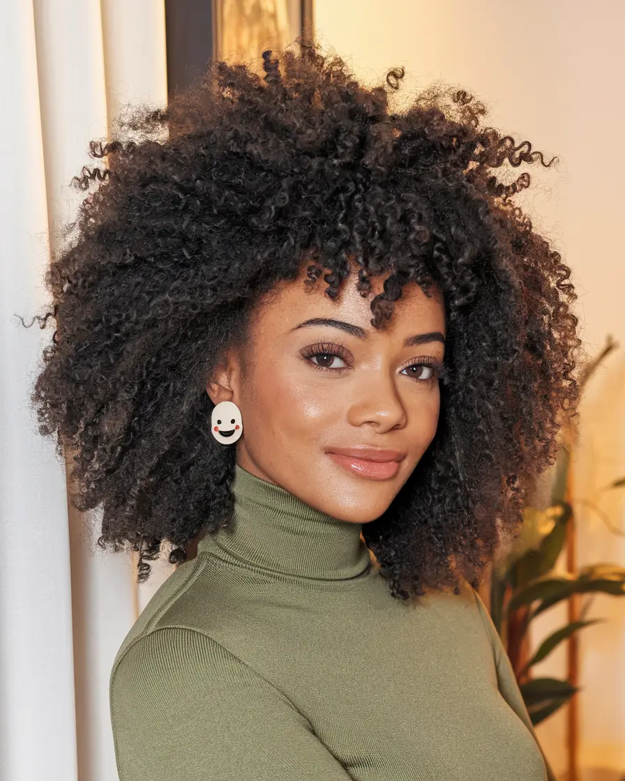 summer highlights for black hair+Cocoa Spice Curls