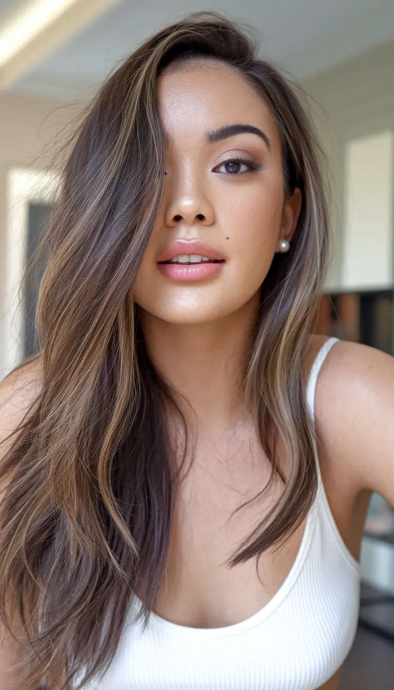 summer highlights for dark brown hair+Golden Espresso Balayage