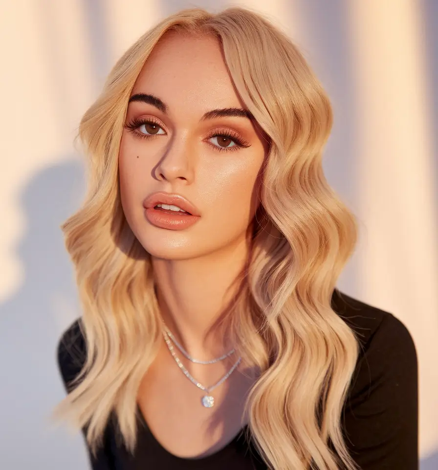 summer highlights for light blonde hair+Platinum Pearl Waves