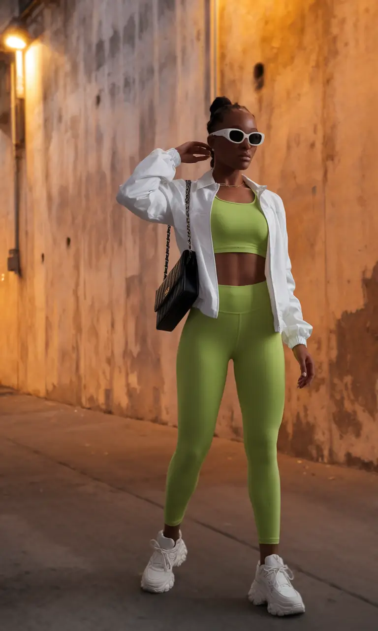 Summer Outfits With Leggings and Joggers Lime Green Power Look