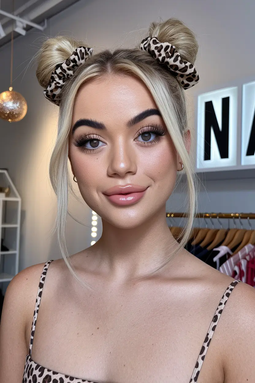 summer hairstyles space buns