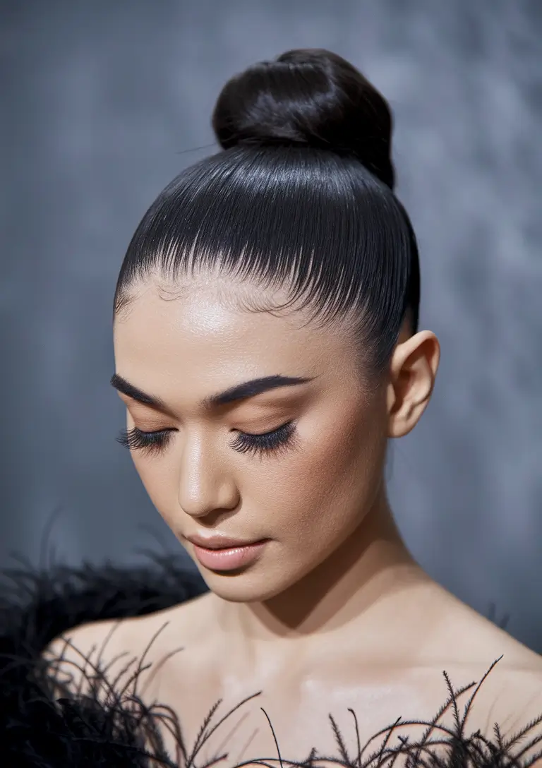 Summer Easy Hairstyle for Work: Sleek High Bun