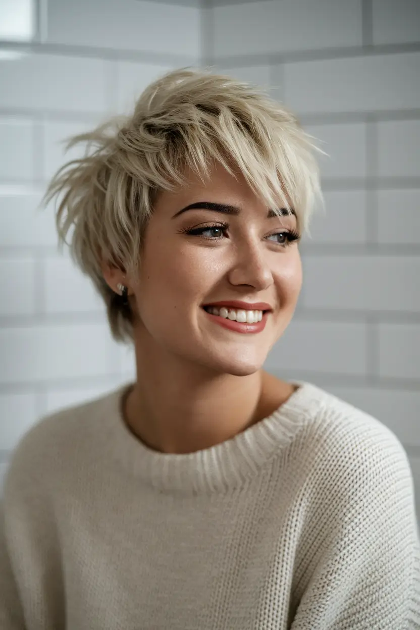 Summer Easy Hairstyle for Work: Textured Pixie Cut