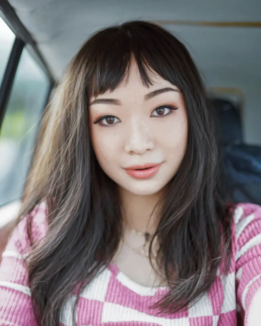 Summer Easy Hairstyle for Work: Soft Layers with Blunt Bangs