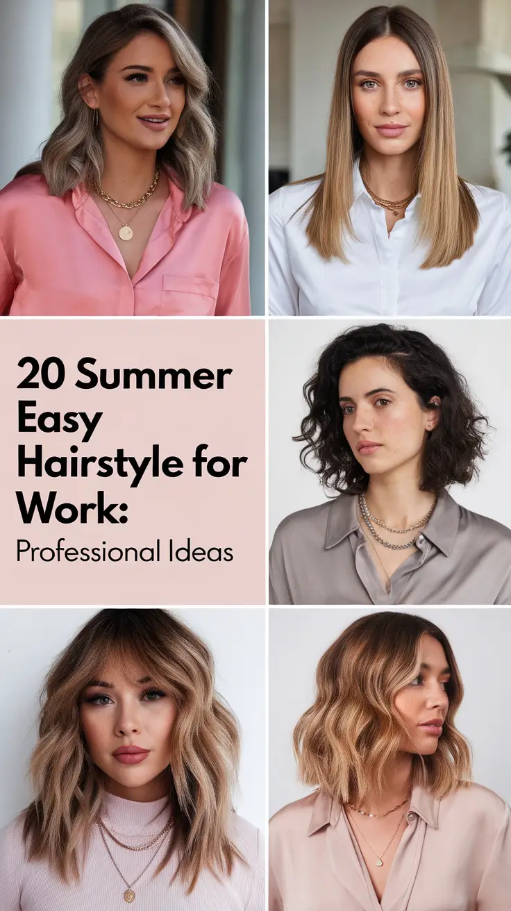 Summer Easy Hairstyle for Work 2025: Professional Ideas – Effortless Office Looks