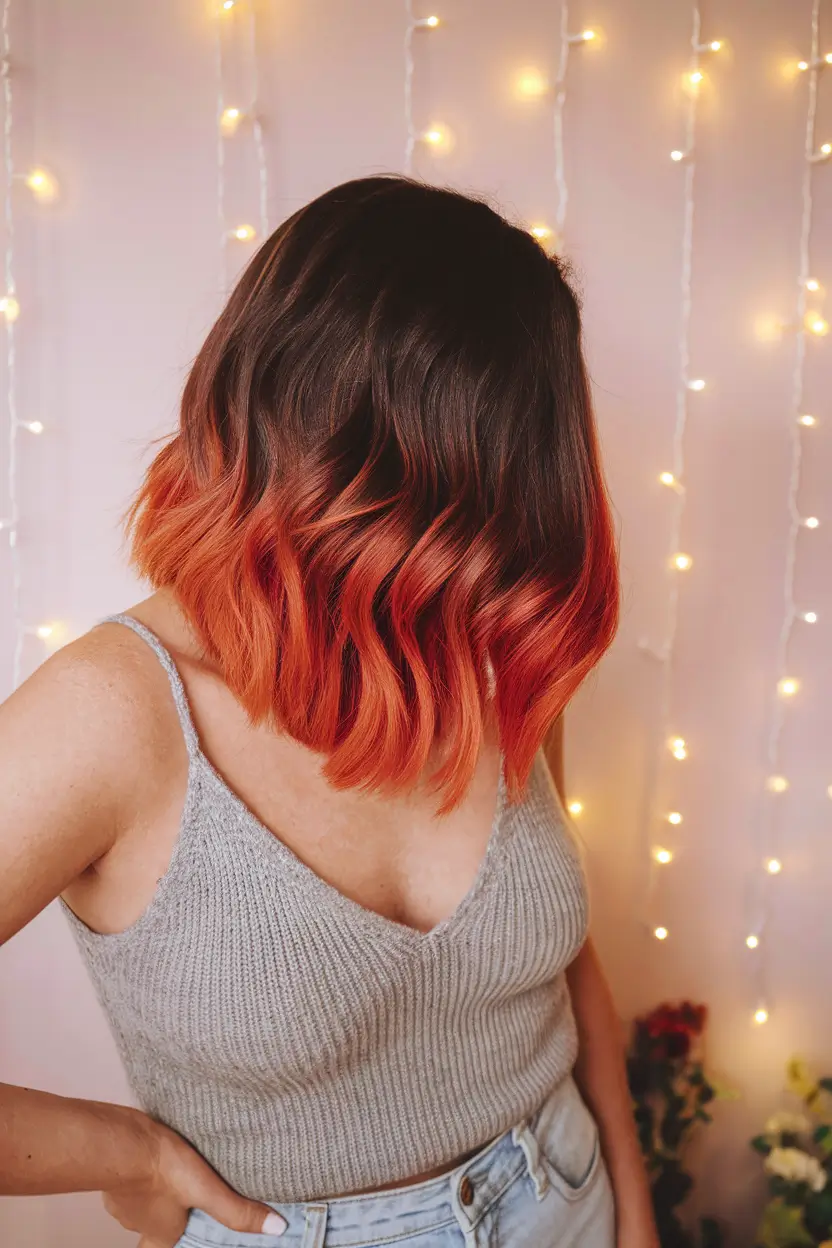 summer ombre hair color ideas Spicy Peach Ombre with Summer Energy