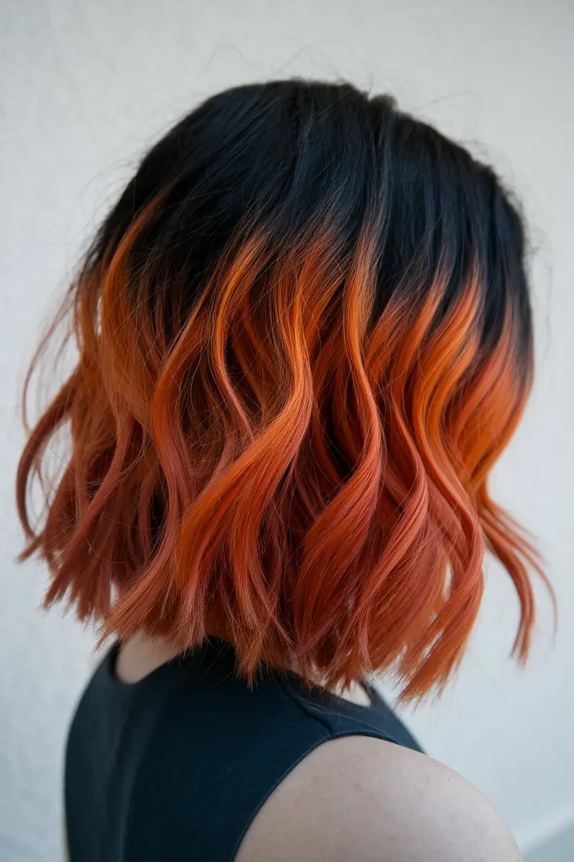 summer ombre hair color ideas Sunset Ember Ombre in Burnt Copper Tones