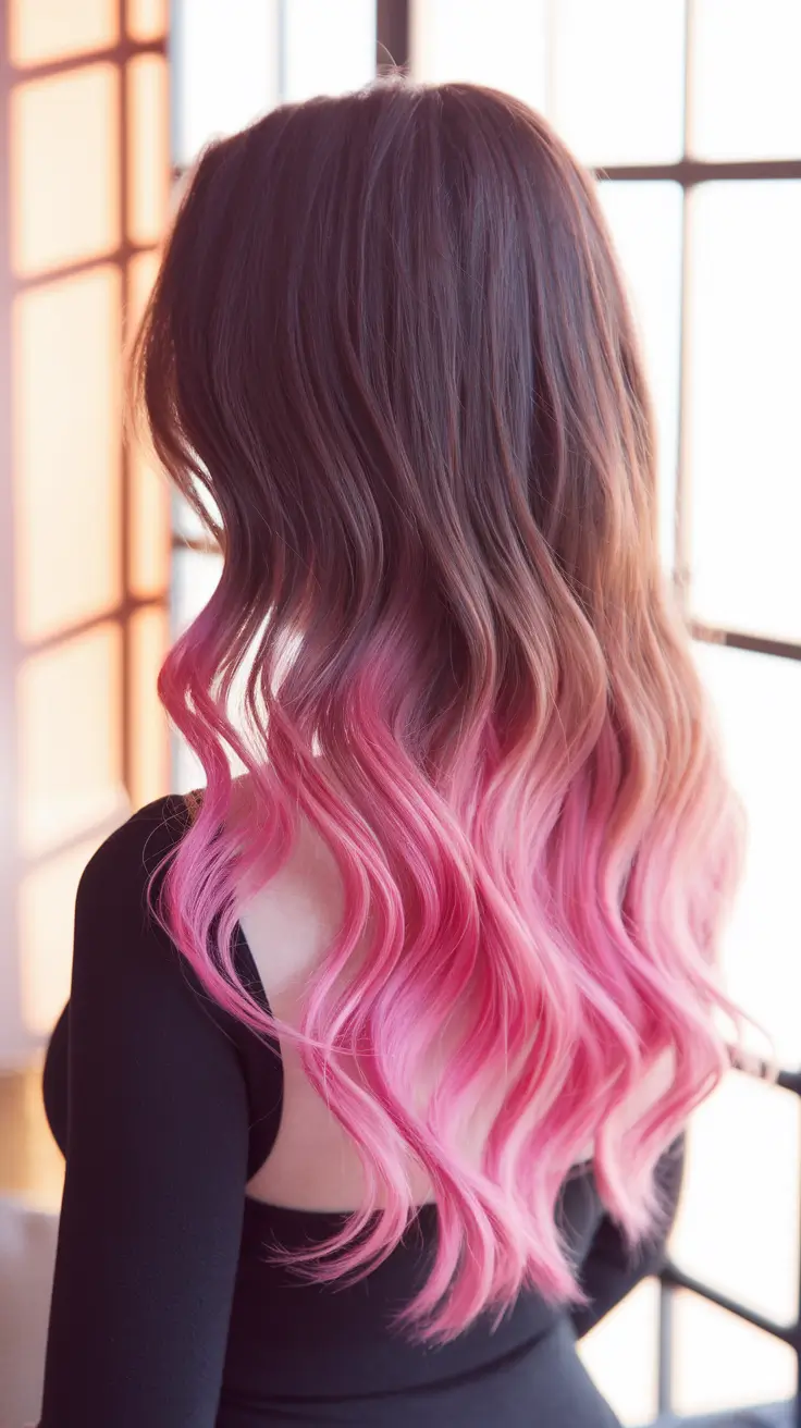 summer ombre hair color ideas Sugar-Pink Ends for a Flirty Finish