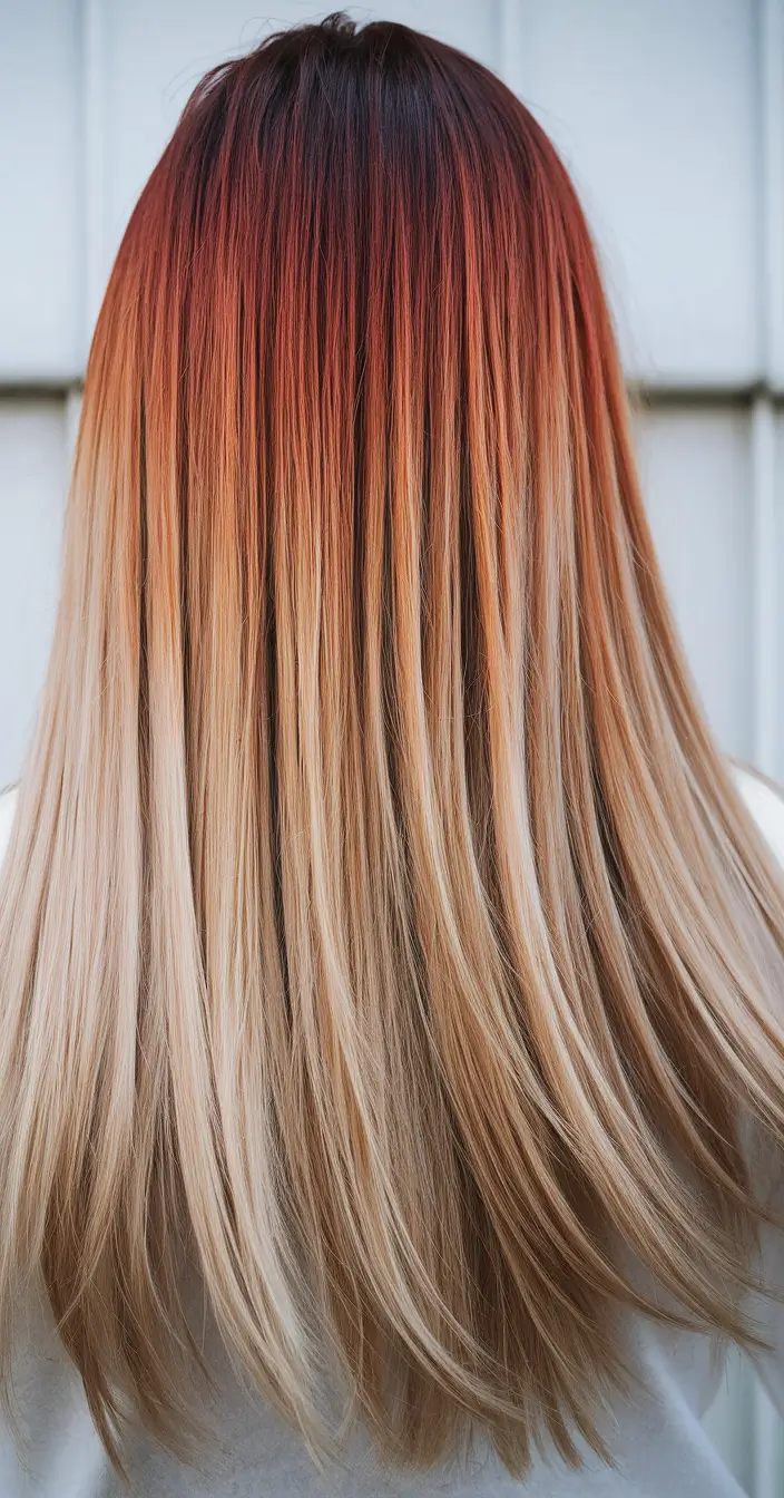 summer ombre hair color ideas Sunset-Inspired Ombre with a Caramel Glow