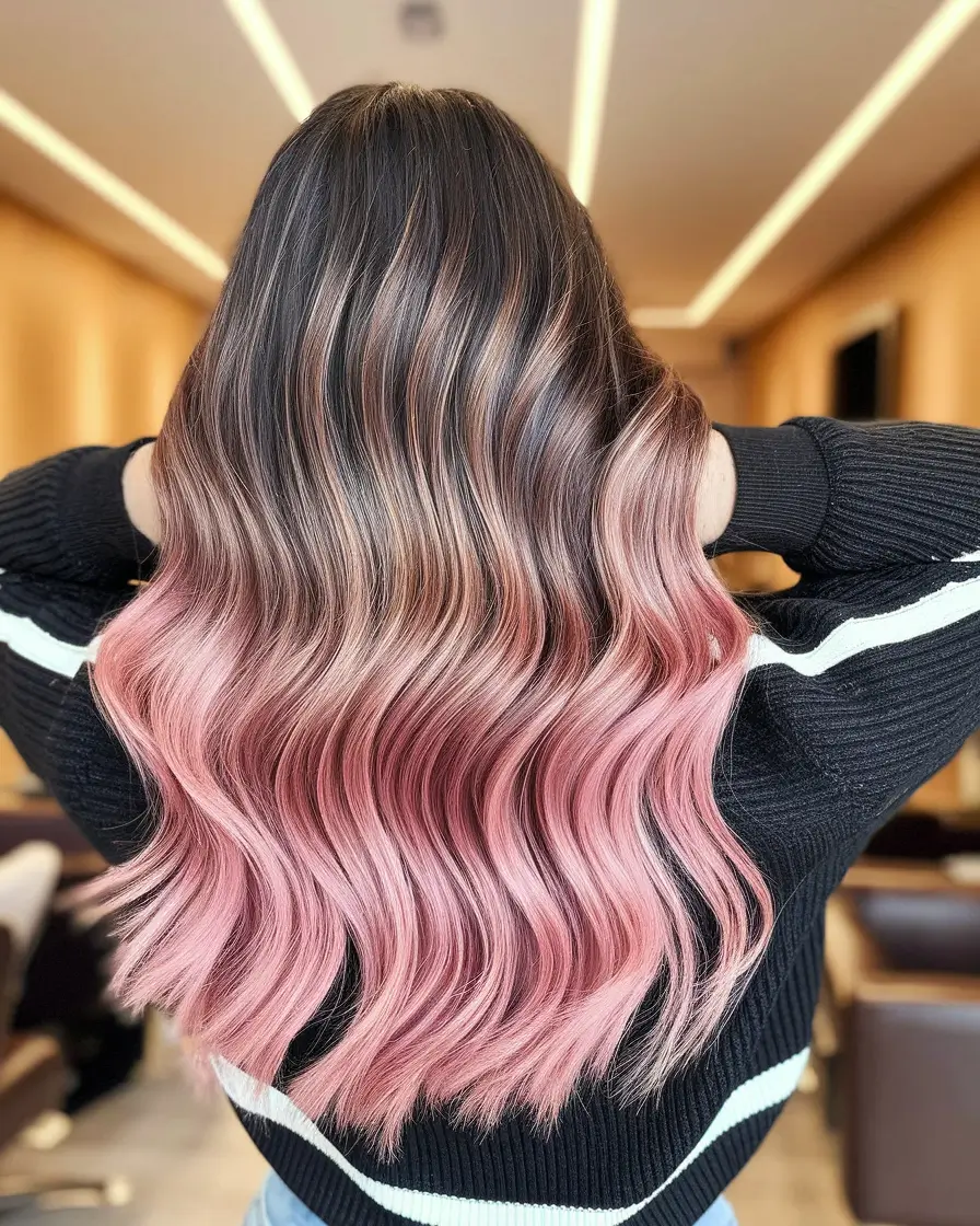 summer ombre hair color ideas Dusty Rose Waves for Romantic Summer Evenings