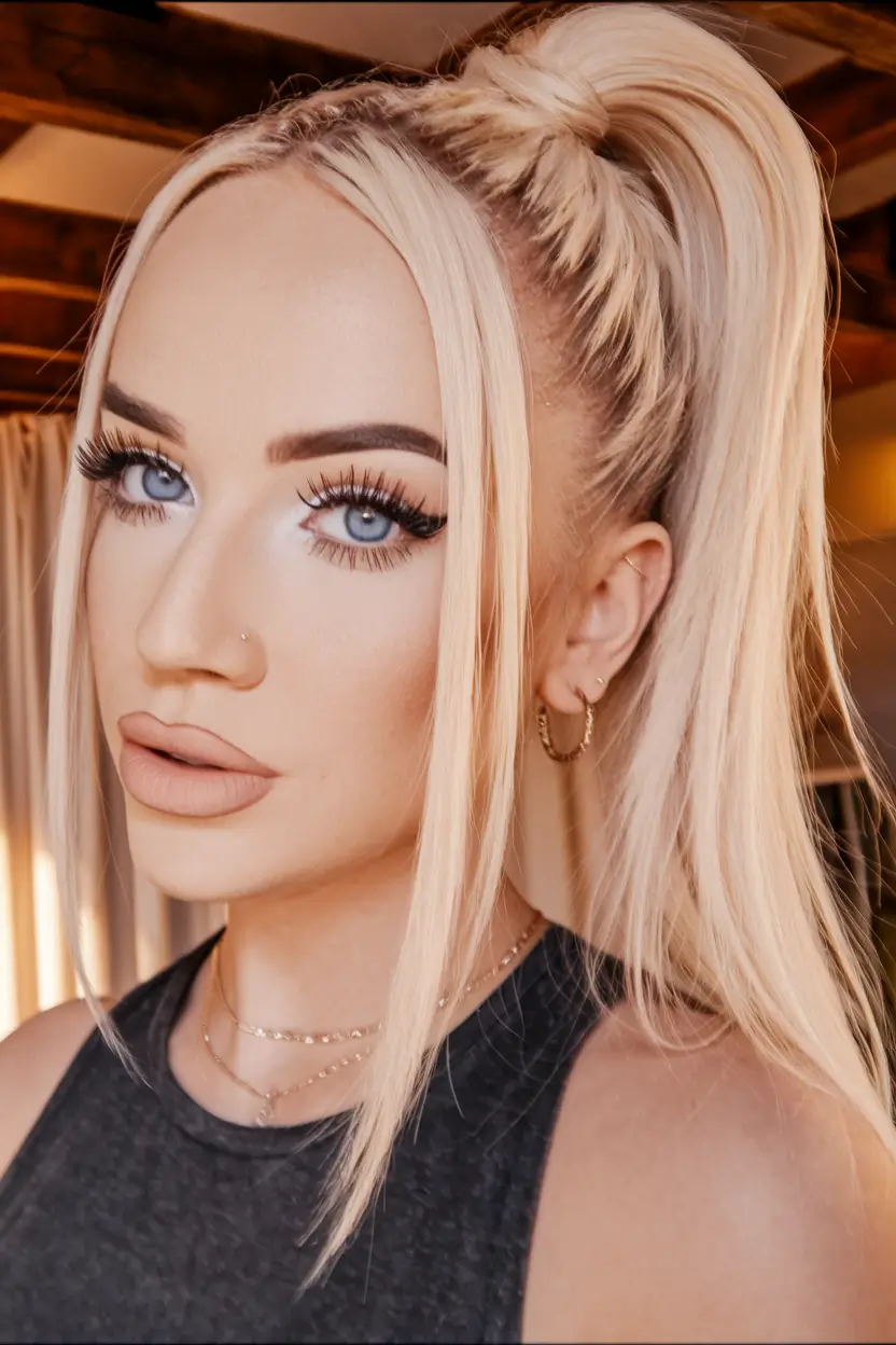 Platinum Blonde Ponytail summer 2025 editing