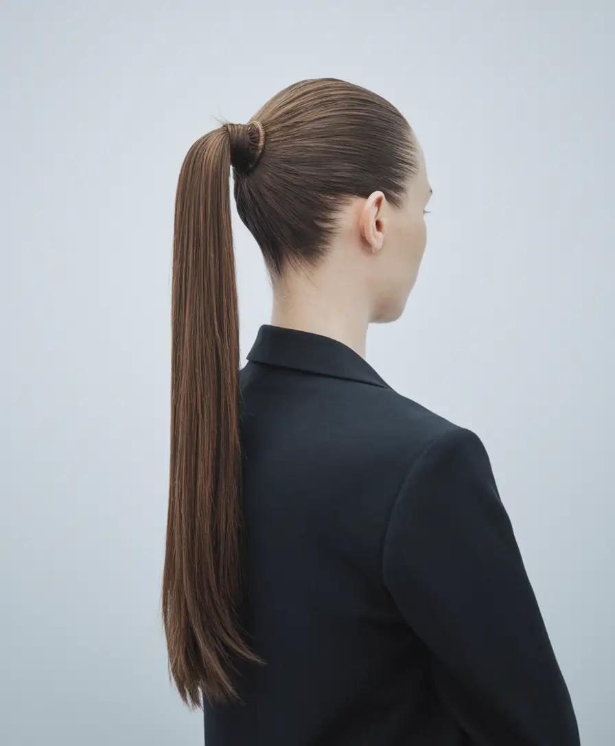 summer ponytail hairstyles 2025 Corporate Sleek Ponytail