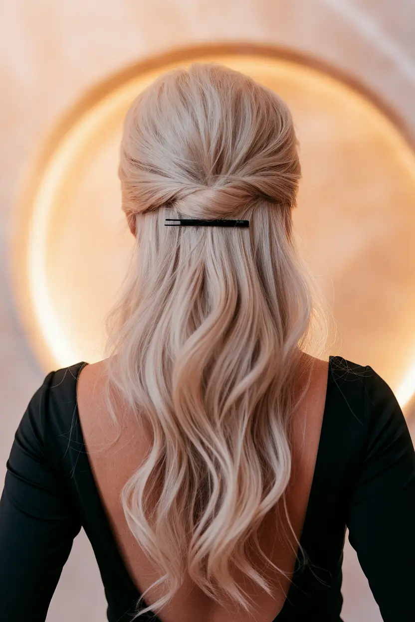 summer simple hairstyles twisted half up