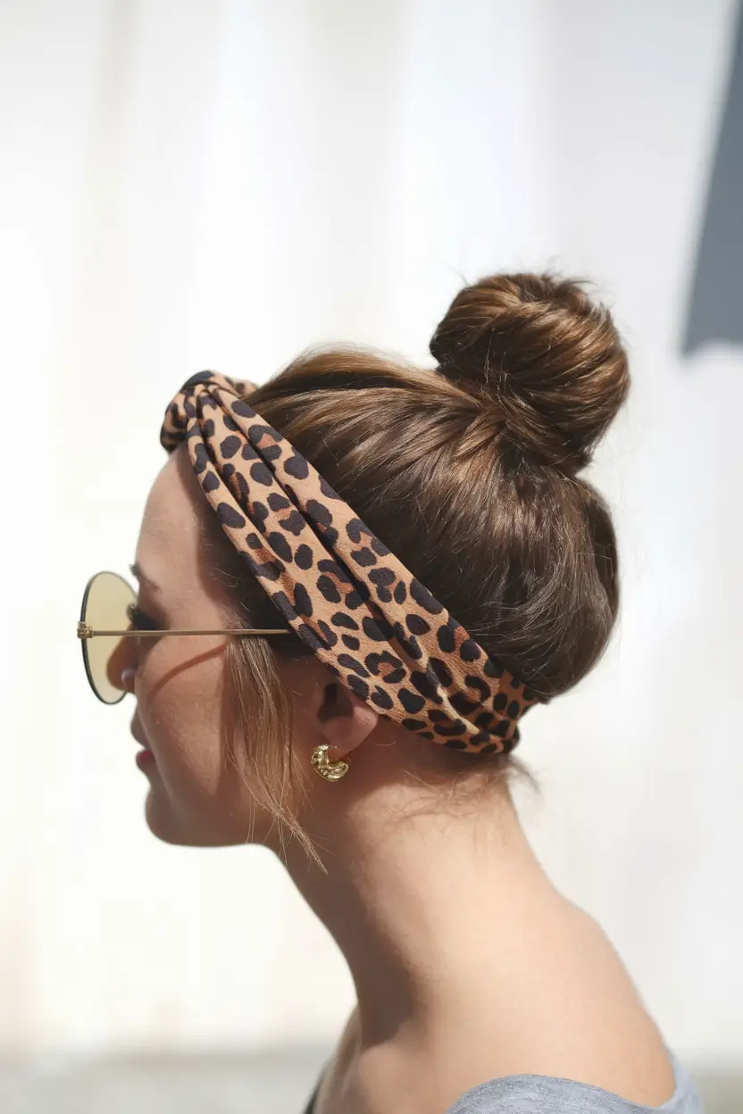summer updo hairstyles 2025 Playful Headband Bun
