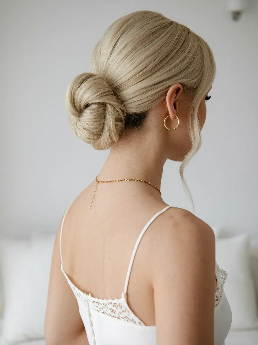 summer updo hairstyles 2025 Classic Twisted Low Bun
