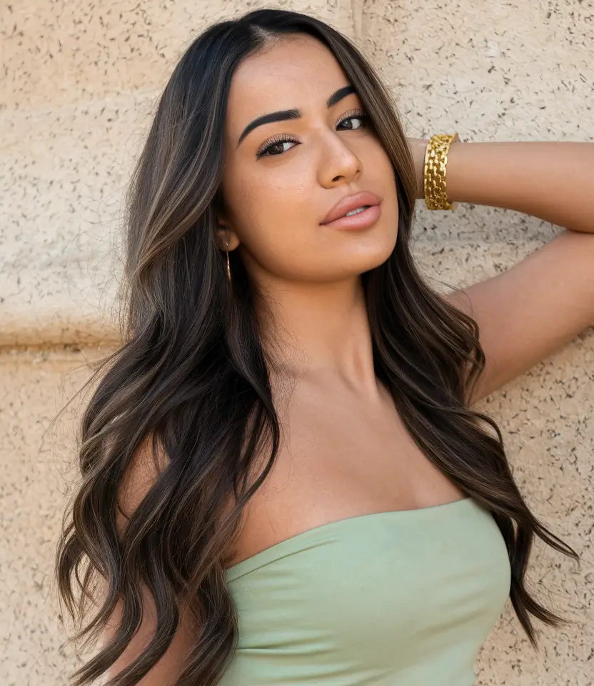 summer hair color for brunettes highlights sun kissed pink