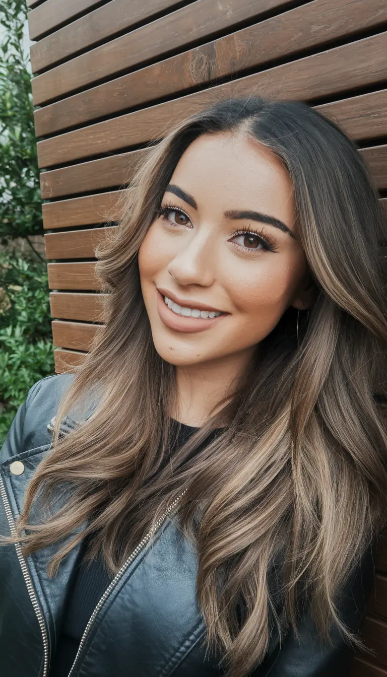 summer hair color for brunettes highlights sun kissed pink