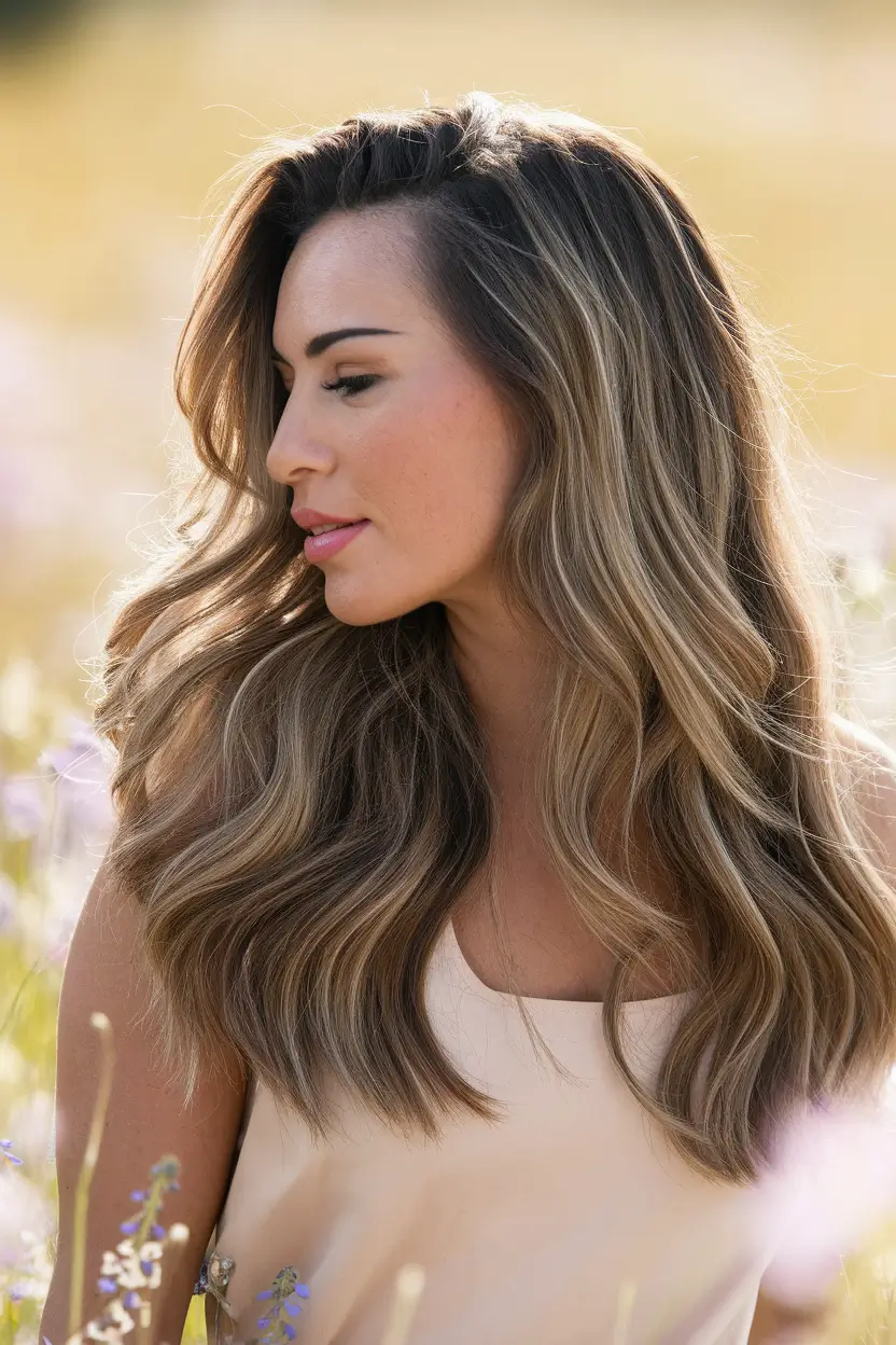 summer hair colour for brunettes sun kissed balayage highlights black
