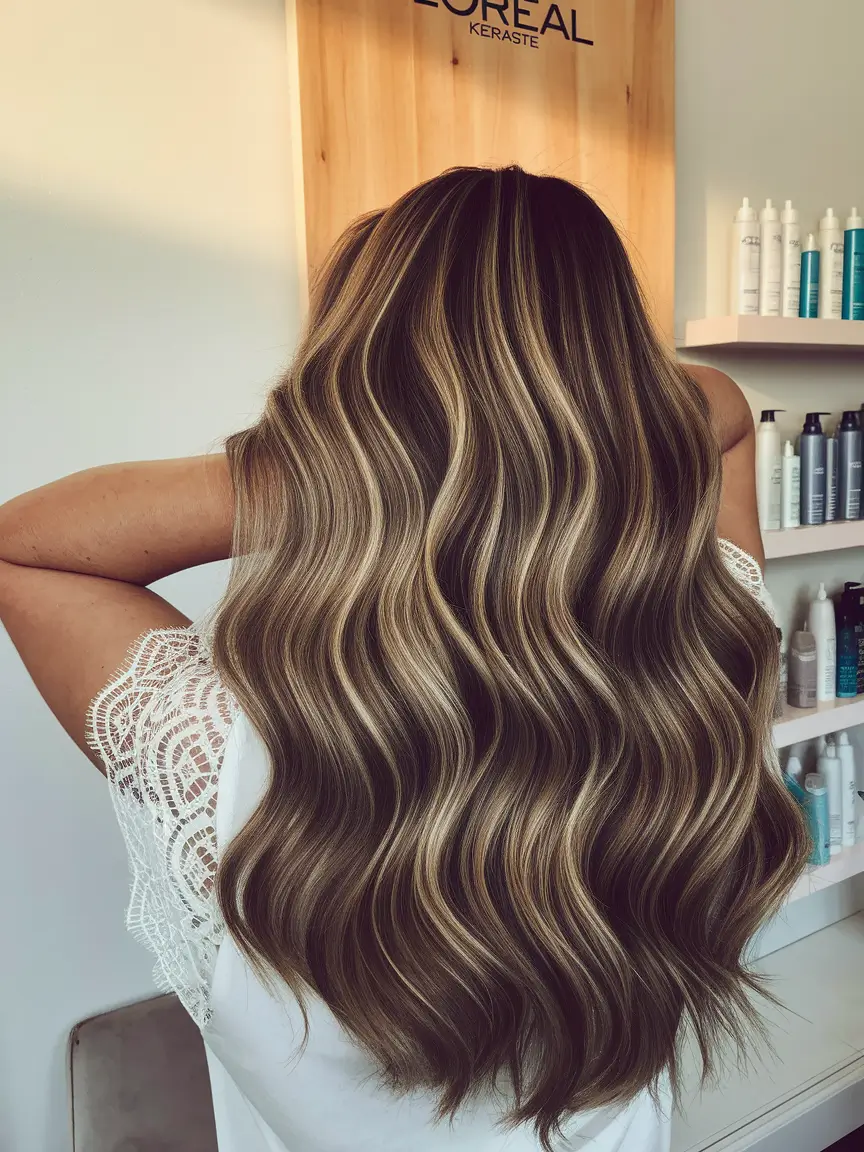 summer hair color for brunettes highlights sun kissed curly hair