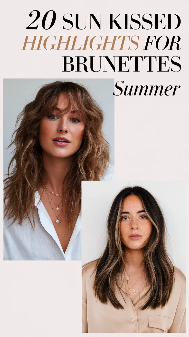 Sun Kissed Highlights for Brunettes Summer 2025 – Transform Your Look with Radiant Balayage
